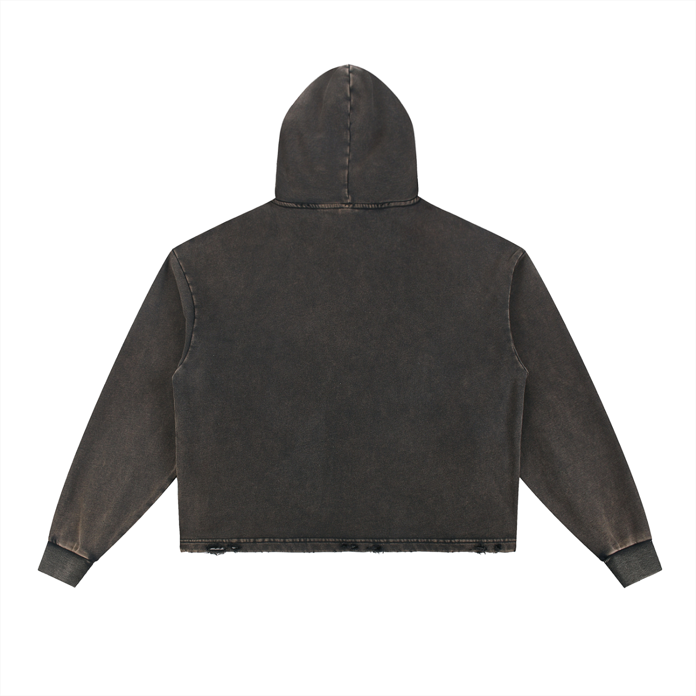 ALL IN Vintage Washed Frayed-Hem Hoodie