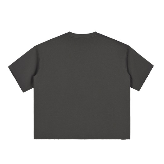 Roll The Dice Boxy Half-Sleeve Raw-Edge T-Shirt