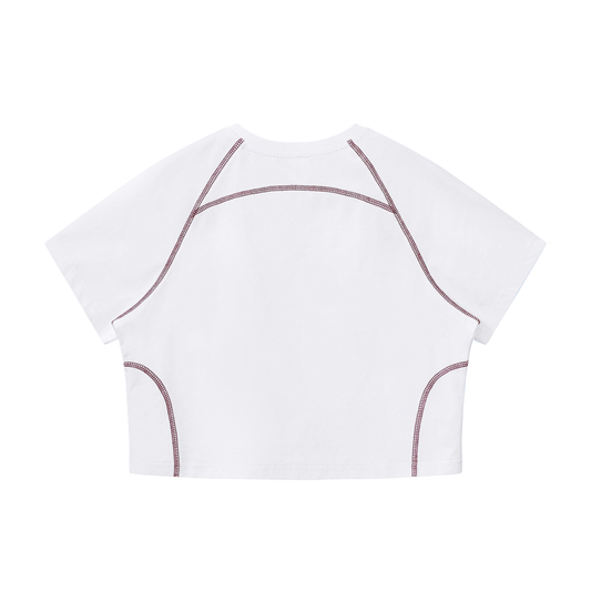 "Heartless" Women's Contrast Stitch Crop T-Shirt