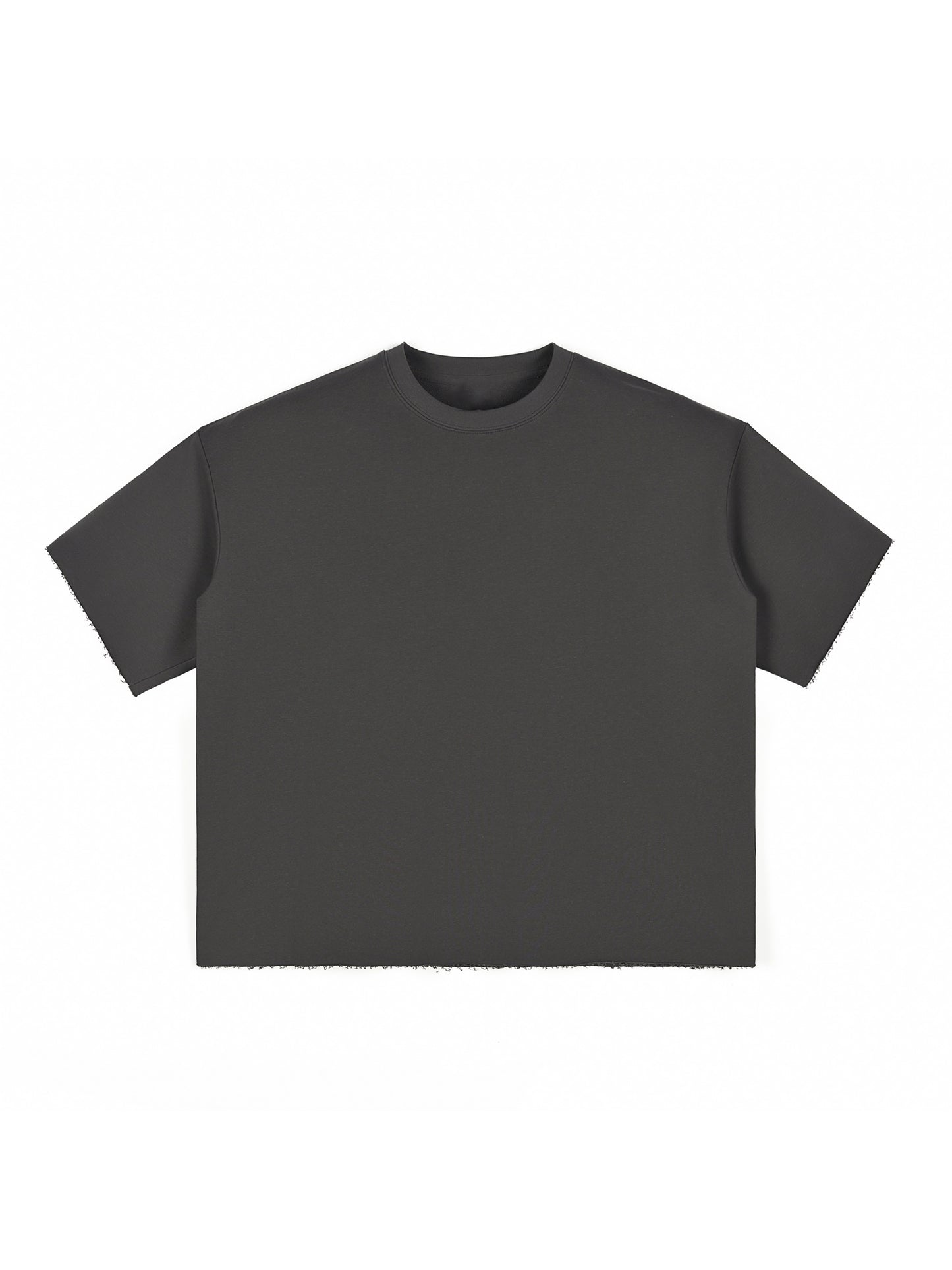 Ace of Spades Boxy Half-Sleeve Raw-Edge T-Shirt