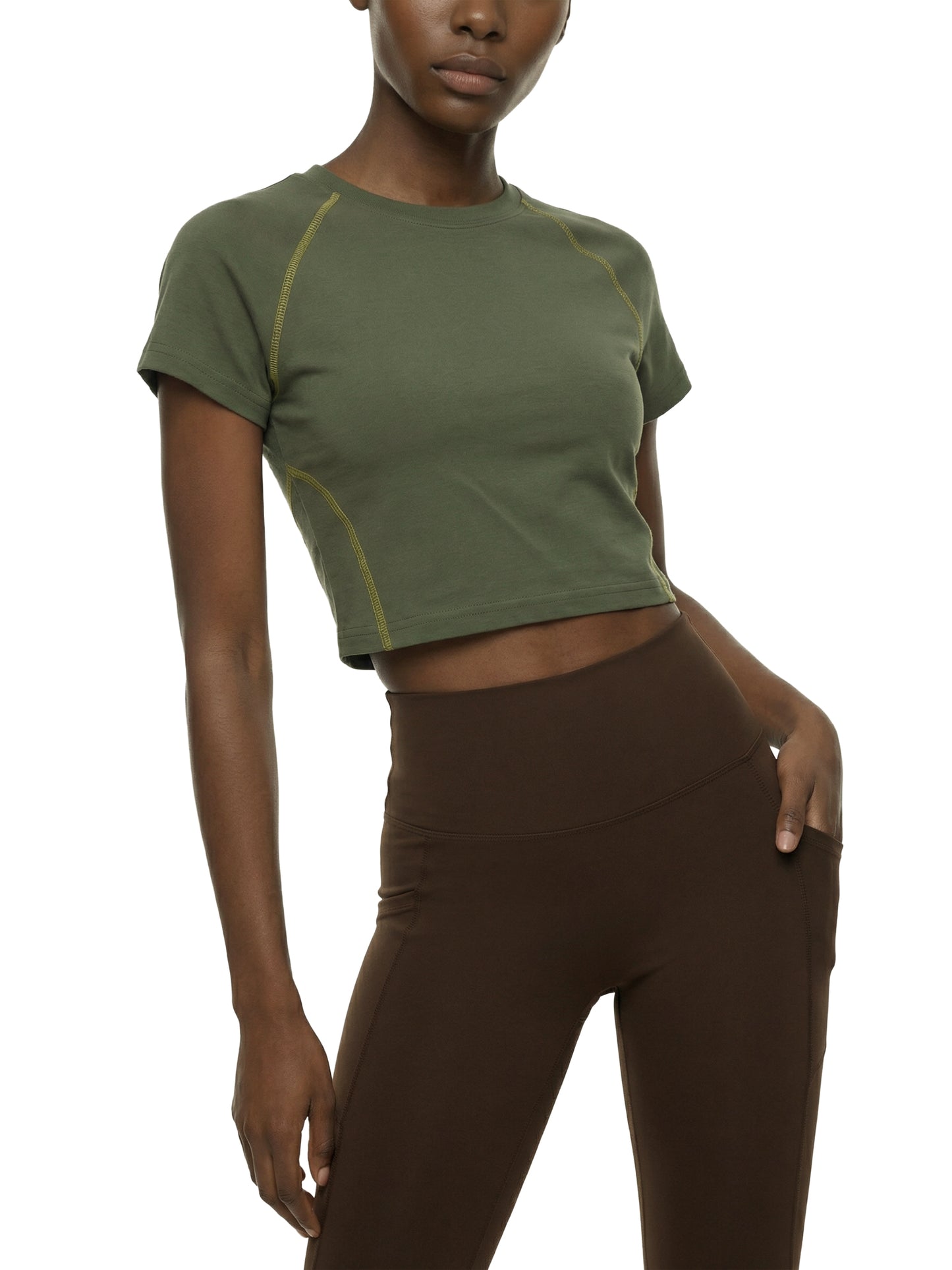 "Heartless" Women's Contrast Stitch Crop T-Shirt